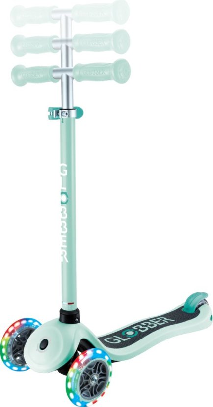 Globber detská trojkolesová kolobežka - Primo Lights V2 - Svietiace Kolieska - Dark Mint