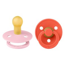 BIBS Colour cumlíky z prírodného kaučuku 2ks - veľkosť 1 (Baby Pink / Tango)