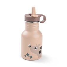 Detská nerezová fľaša Tiny Farm 350 ml - ružová