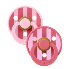 BIBS STUDIO Barevný blok dudlíků z přírodního kaučuku 2ks - velikost 1 (Baby Pink Coral Mix)