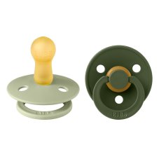 BIBS Colour cumlíky z prírodného kaučuku 2ks - veľkosť 2 (Sage / Hunter Green)