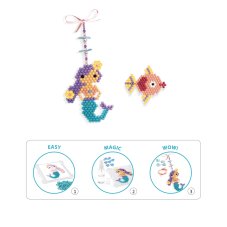 DJECO Artistic Aqua-Korálkování: Moře, 3 přívěsky, ukládání kuliček-mozaika/koláž