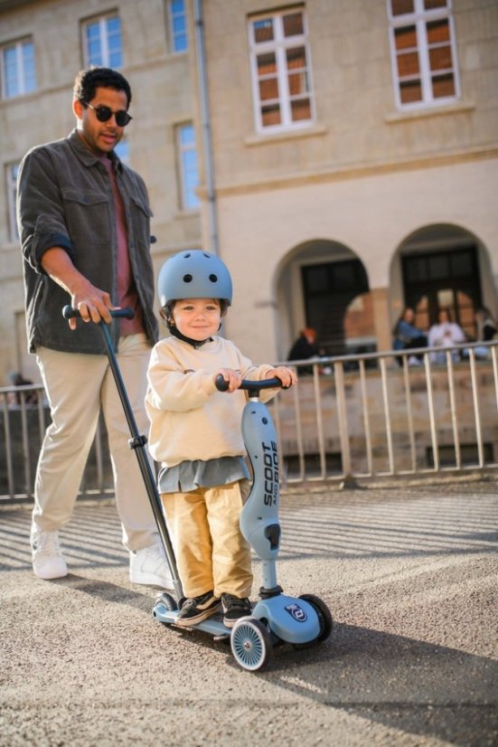 Scoot & Ride Detské odrážadlo kolobežka 2v1 Highwaykick 1 Push and Go Steel
