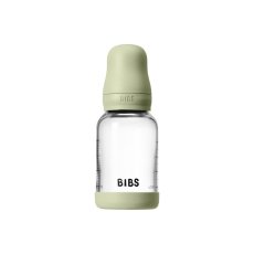 Skleněná antikolická láhev BIBS s gumovou savičkou 120 ml (Sage)
