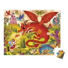 Janod Puzzle v kufríku Dračie kráľovstvo 54 ks