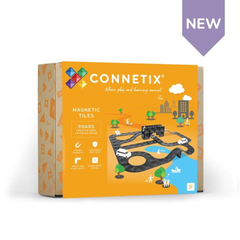 Connetix Magnetická stavebnica Kreatívna sada cesty 48 ks