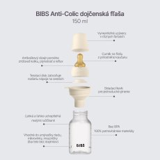 BIBS antikoliková fľaša s kaučukovým cumlíkom 150ml (Sage)