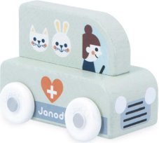 Janod Cross roads Drevené auto na tlačenie Veterinár