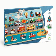 Djeco Drevené edukačné puzzle Dopravné prostriedky