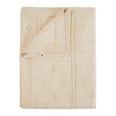 BIBS pletená dierkovaná deka z BIO bavlny (Ivory)
