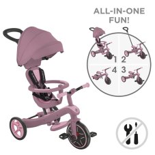 Globber trojkolka Explorer Trike 4in1 Ecologic Berry