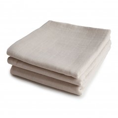 Mushie mušelínové plienky z organickej bavlny 3ks (Fog)