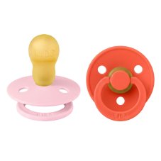 BIBS Colour cumlíky z prírodného kaučuku 2ks - veľkosť 3 (Baby Pink / Tango)