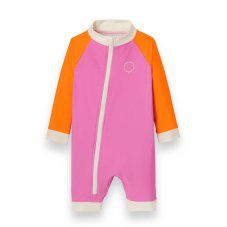 KiETLA ICONIK plavkový overal s UV ochranou - Pink Red (12-18 mesiacov)