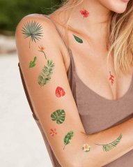 TATTonMe Vodeodolné dočasné tetovačky Tropické rastliny mix