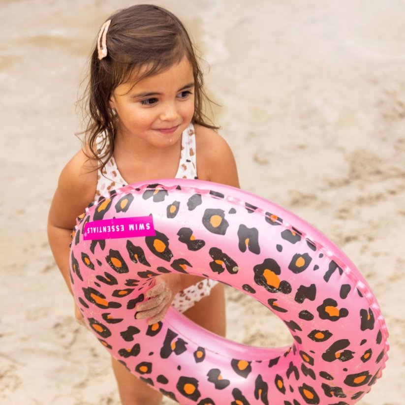 Swim Essentials Nafukovacie koleso Leopard ružový 50 cm