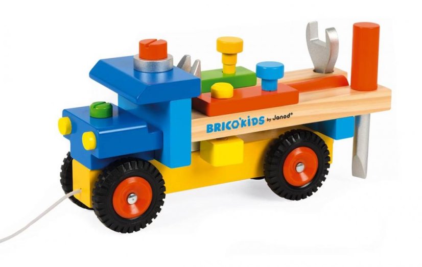 Janod BricoKids tovornjak z orodjem 17 kosov
