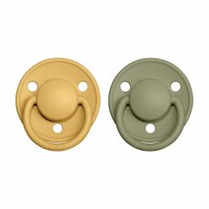 BIBS De Lux dudlíky ze silikonu 2ks - one size (Honey Bee / Olive)