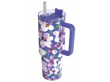 Quokka Termo hrnek z nerezové oceli s brčkem Stream Flower Dusk 1200 ml