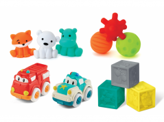 Infantino Sada senzorických hračiek s autíčkami a zvieratkami