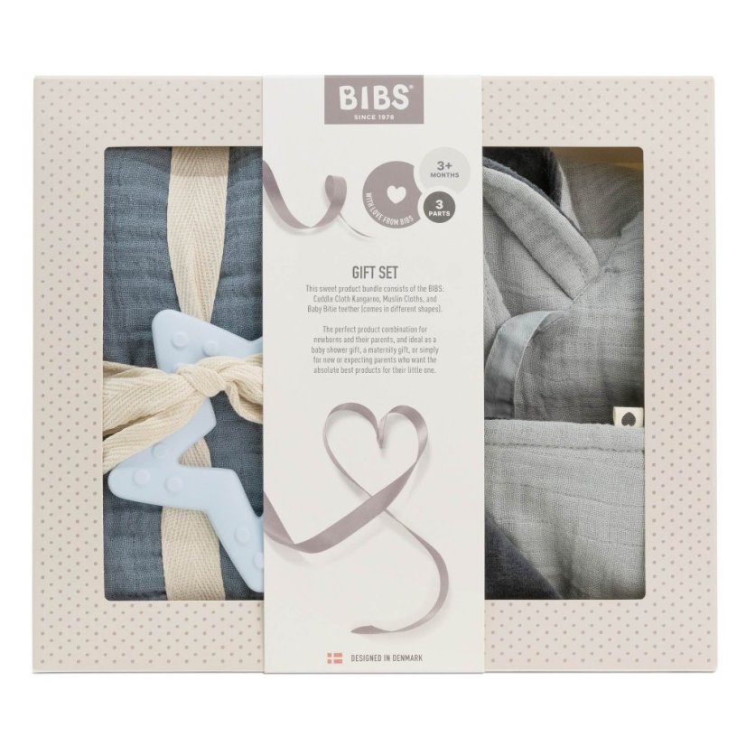 BIBS darčekový set stredný (Baby Blue)