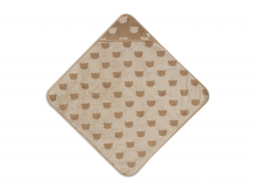 Jollein Osuška s kapucňou froté 75x75 cm Jacquard Teddy Bear