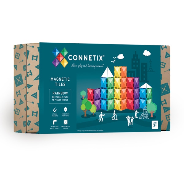 Connetix Magnetic komplet Rainbow Rectangle Pack 18 ks