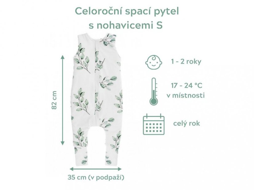 Celoroční spací pytel s nohavicemi Sleepee Vintage Animals Almond/Cream - Věk: 3 - 4 roky