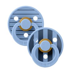 BIBS STUDIO Colour Pin cumlíky z prírodného kaučuku 2ks - veľkosť 1 (Sky Blue Mix)
