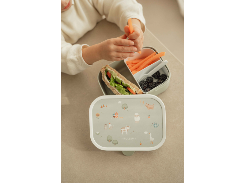 Little Dutch Desiatový set (fľaša 400ml+box) Farma