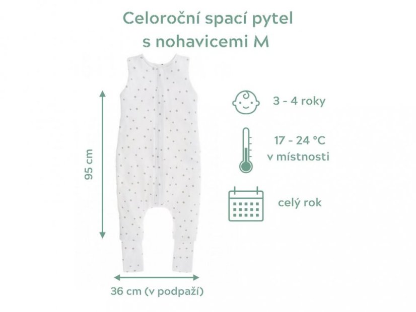 Celoroční spací pytel s nohavicemi Sleepee Vintage Animals Almond/Cream - Věk: 3 - 4 roky