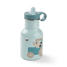 Detská nerezová fľaša Tiny Farm 350 ml - modrá