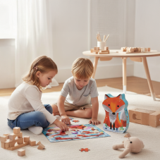 Djeco Siluetové puzzle Líška Ginger 24 ks