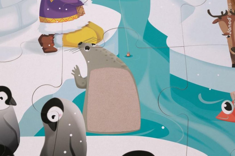 Janod Touch Puzzle Življenje na ledu s teksturo 20 kosov