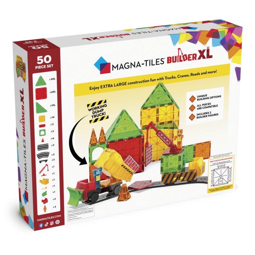 Magna-Tiles Magnetická stavebnica Builder XL Trucks 50 dielov