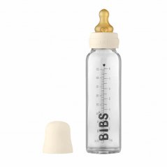BIBS Baby Bottle steklena steklenička 225ml (slonokoščena kost)