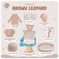 Swim Essentials Nafukovací bazén pro děti Brown Leopard 100 cm