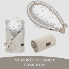 Výhodný set pre miminko s dekou - Royal Baby piesková