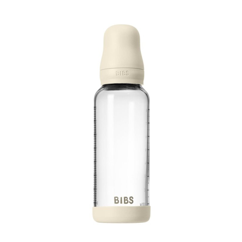BIBS antikoliková sklenená fľaša so silikónovým cumlíkom 240ml (Sage)