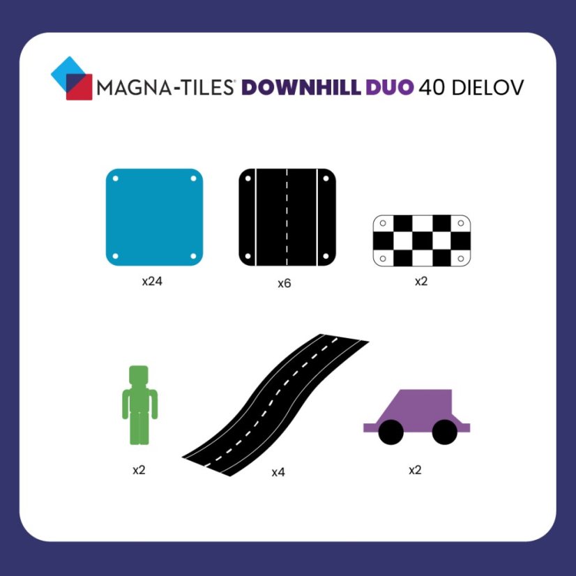 Magna-Tiles Magnetická stavebnica Downhill Duo 40 dielov