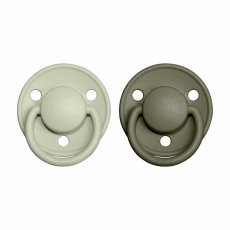 BIBS De Lux Dudlíky z přírodního kaučuku 2ks - velikost 2 (Sage / Hunter Green)