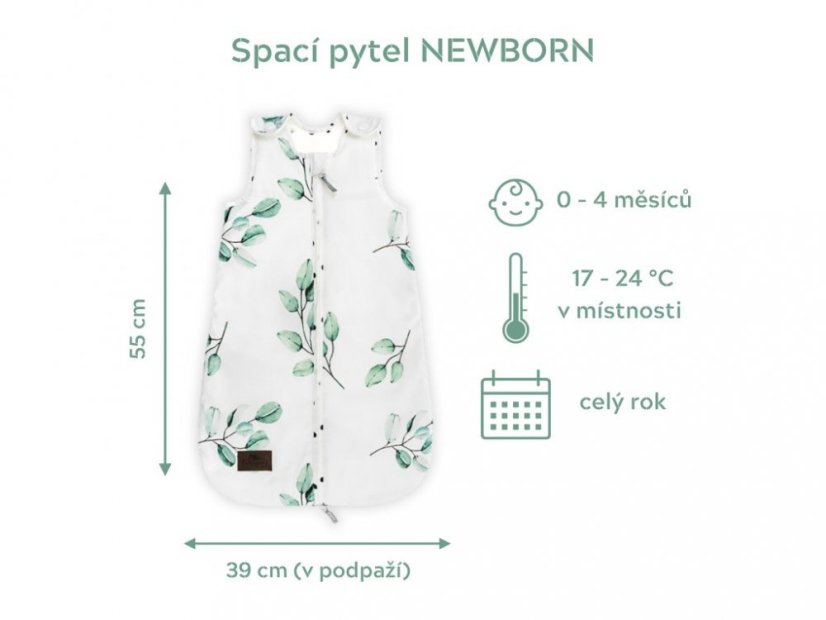 Spací vak Sleepee Newborn Vintage Animals Almond