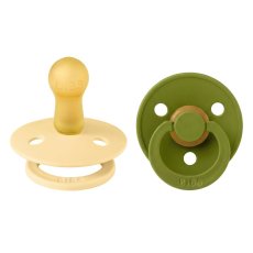 BIBS Colour cumlíky z prírodného kaučuku 2ks - veľkosť 2 (Pale Butter / Wasabi)