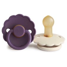FRIGG Dvojbalenie cumlíkov daisy violet dream/ cream, 0-6m, kaučuk