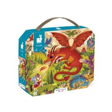 Janod Puzzle v kufríku Dračie kráľovstvo 54 ks