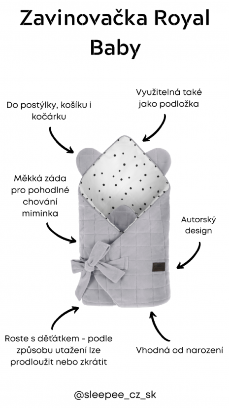 Zavinovačka Sleepee Royal Baby Swaddle Wrap Sunflower