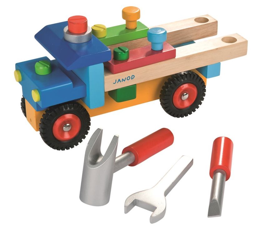 Janod BricoKids tovornjak z orodjem 17 kosov