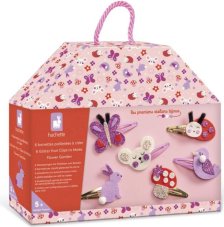 Janod Atelier Sada na výrobu šperků Sponky do vlasů Blooming Garden 6 ks od 5 let