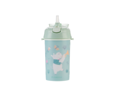 KikkaBoo Hrnček so silikónovou slamkou a popruhom 450ml Music Fest Mint