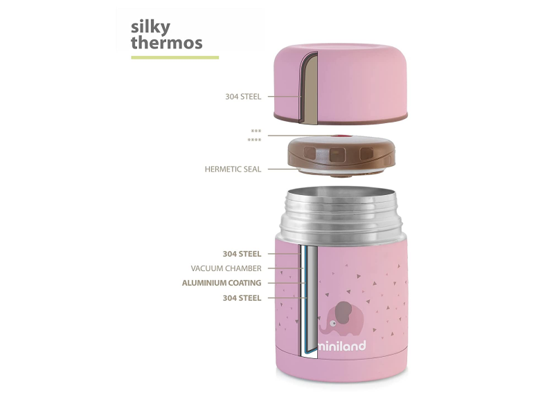 Miniland Termoska Silky na jídlo Pink 600ml